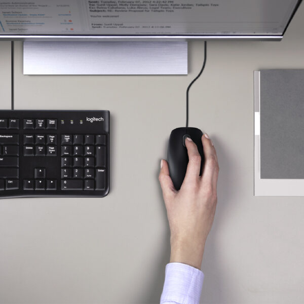 Logitech Desktop MK120 Wired simplicity - Full-size (100%) - Wired - USB - AZERTY - Black - Mouse included - Image 4
