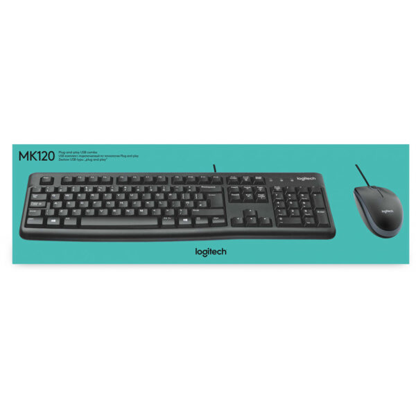 Logitech Desktop MK120 Wired simplicity - Full-size (100%) - Wired - USB - AZERTY - Black - Mouse included - Image 5