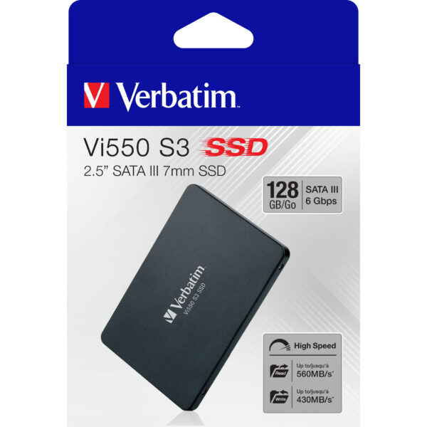 Verbatim Vi550 S3 SSD 128GB - 128 GB - 560 MB/s - 6 Gbit/s 2.5 Inch Internal Solid State Drive (SSD)