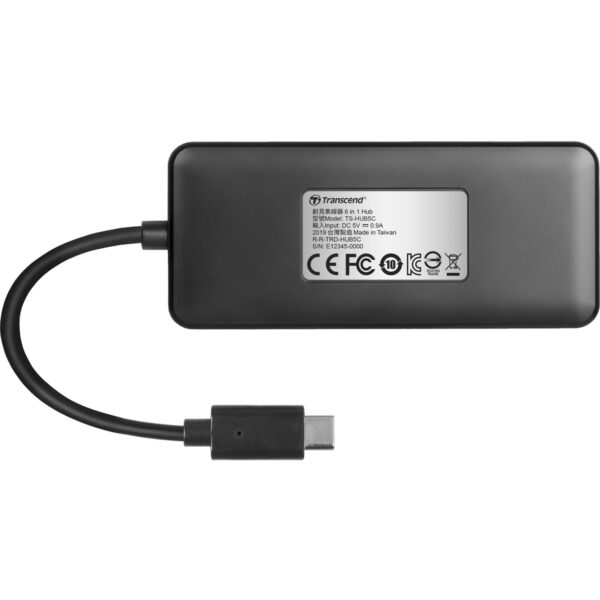 Transcend HUB5C - USB 3.2 Gen 2 (3.1 Gen 2) Type-C - MicroSD (TransFlash) - MicroSDHC - MicroSDXC - SD - SDHC - SDXC - Black - CE/FCC/BSMI/KC/RCM/EAC - USB - 20 V - Image 7