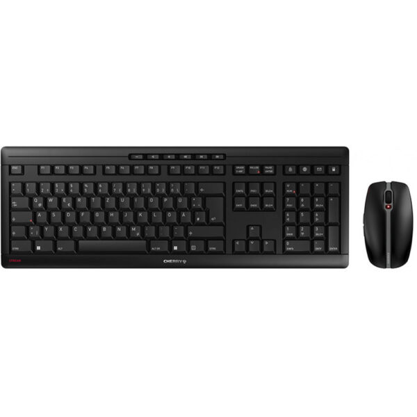 Cherry Stream Desktop Recharge - Full-size (100%) - RF Wireless - QWERTZ - Black - Mouse included