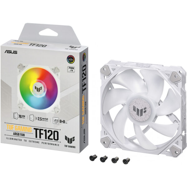 ASUS VENTOLA CASE TUF GAMING TF120 ARGB WHITE EDITION - Image 5
