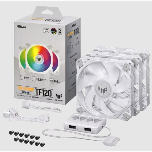 ASUS TUF GAMING TF120 ARGB WHITE EDITION 3IN1 - Air cooler - 12 cm - 250 RPM - 1900 RPM - 29 dB - 76 cfm - Image 6