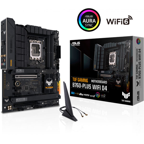 ASUS TUF GAMING B760-PLUS WIFI D4 - Intel - LGA 1700 - Intel® Celeron® - Intel® Core™ i3 - Intel® Core™ i5 - Intel® Core™ i7 - Intel® Core™ i9,... - LGA 1700 - DDR4-SDRAM - 128 GB - Image 2