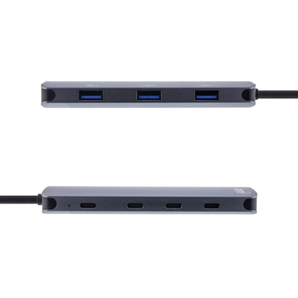 InLine USB 3.2 Gen.2 Hub - 4x USB-C + 3x USB-A - PD 100W - aluminium - grey