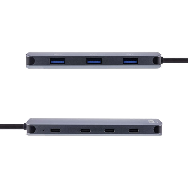 InLine USB 3.2 Gen.2 Hub - 4x USB-C + 3x USB-A - PD 100W - aluminium - grey - Image 4