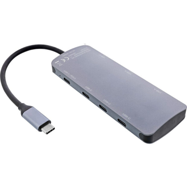 InLine USB 3.2 Gen.2 Hub - 4x USB-C + 3x USB-A - PD 100W - aluminium - grey - Image 5