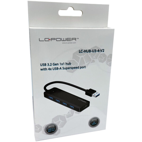 LC-Power LC-HUB-U3-4-V2 4xUSBA 1XUSB-C Black retail - Image 5