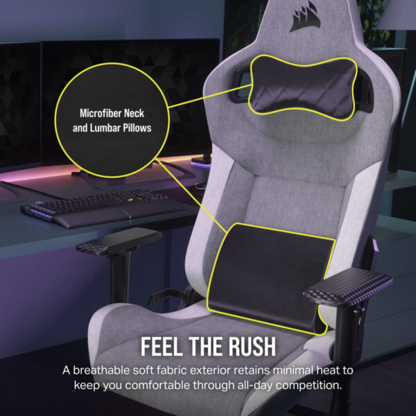 Corsair CF-9010058-WW - PC gaming chair - 120 kg - Mesh seat - Meshed backrest - 188 cm - Black/Grey - Image 2
