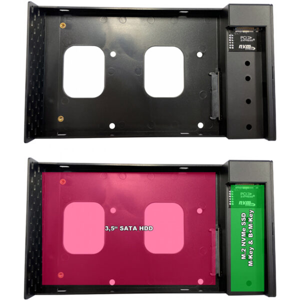 LC-Power LC-dock-C-35-M2 - Externes 3.5'' SATA HDD+ M.2 NVMe Gehäuse Aluminium USB 3 - Image 11