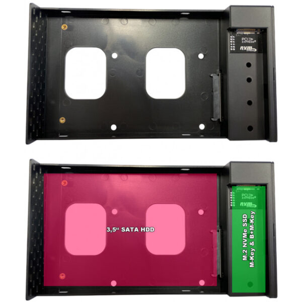 LC-Power LC-dock-C-35-M2 - Externes 3.5'' SATA HDD+ M.2 NVMe Gehäuse Aluminium USB 3 - Image 8