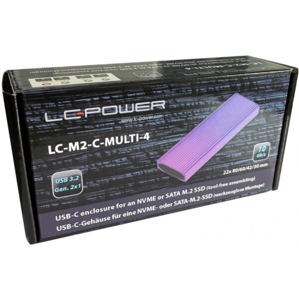 LC-Power SSD-Gehäuse LC-M2-C-Multi-4 -M.2 NVMe & SATA - Cable - Digital - Image 9