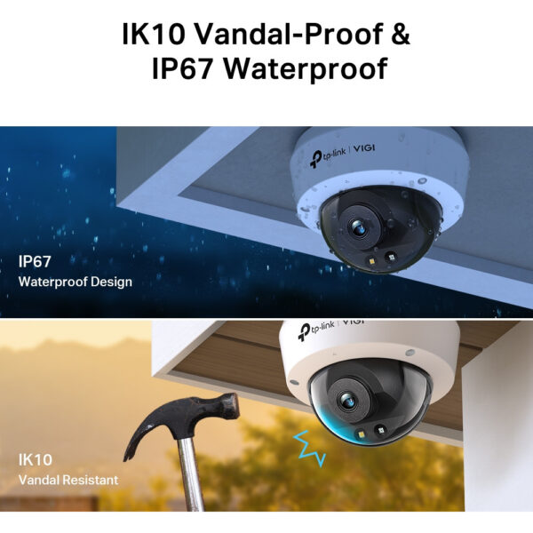 TP-LINK VIGI 5MP Full-Color Dome Network Camera - IP security camera - Indoor & outdoor - Wired - 120 dB - CE - NTRA - VCCI - KC - BSMI - FCC - IC - Ceiling - Image 8