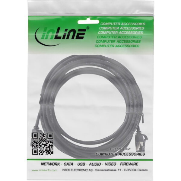 InLine Patch cable slim - U/FTP - Cat.8.1 - TPE halogen-free - black 3m