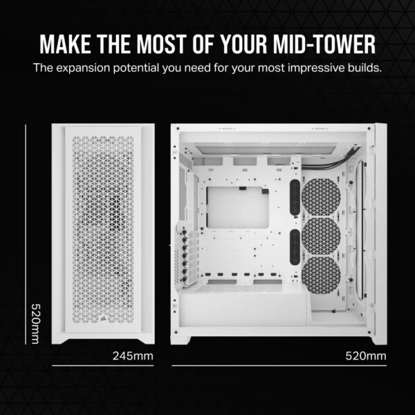 Corsair Case 5000D Airflow Core TempGlass White - Image 10