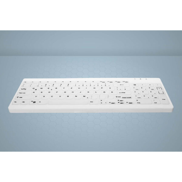 Cherry Hygiene Compact Ultraflat Keyboard with NumPad Fully Sealed Watertight USB White - Image 2