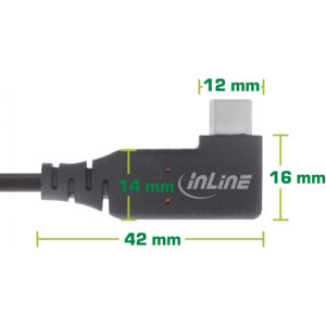 InLine USB4 cable - USB-C - single angled - PD 240W - 8K60Hz - TPE - black - 1m