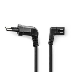Power Cable | Euro Plug Angled - IEC-320-C7 Left/Right | 2.0 m | Black