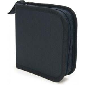 Nierle CD/DVD/Blu Ray Disc Folder, Zipperwallet Suitable for 40 CD/DVD/Blu-Ray, Nylon, Black