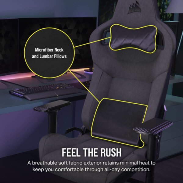 Corsair CF-9010057-WW - PC gaming chair - 120 kg - Mesh seat - Meshed backrest - 188 cm - Black - Image 3