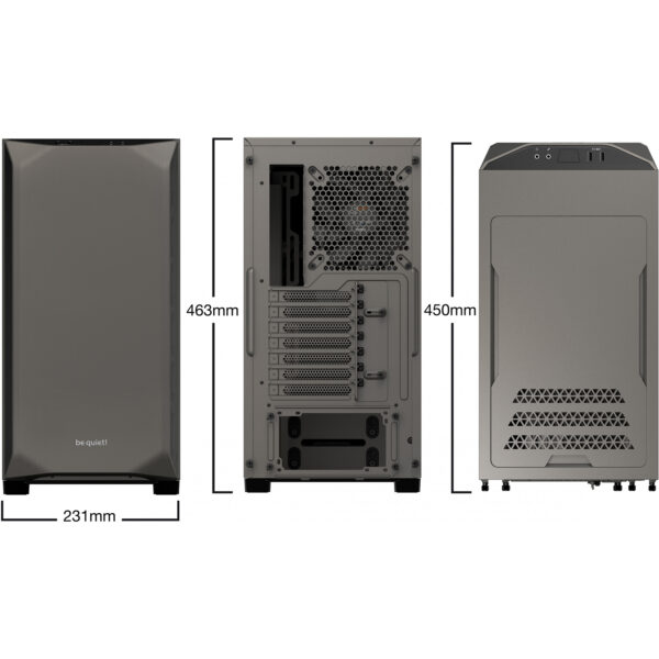 Be Quiet! Pure Base 500 Metallic Gray - Tower - PC - Grey - ATX - Mini-ATX - Mini-ITX - ABS synthetics - Steel - 19 cm - Image 2