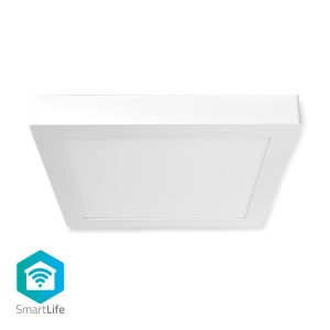 Wi-Fi Smart Ceiling Light | Square | 30 x 30 cm | Warm to Cool White | Full Colour (RGB) | 1200 lm | 18 W | Slim Design | Aluminium