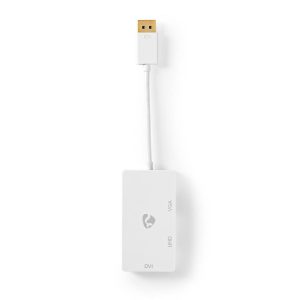 DisplayPort Multi Adapter Cable | Mini DisplayPort Male - VGA Female + DVI-D 24+1-Pin Female + HDMI™ 2.0 Output | 0.2 m | White