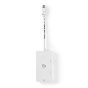 Mini DisplayPort Multi Adapter Cable | Mini DisplayPort Male - VGA Female + DVI-D 24+1-Pin Female + HDMI™ 2.0 Output | 0.2 m | White