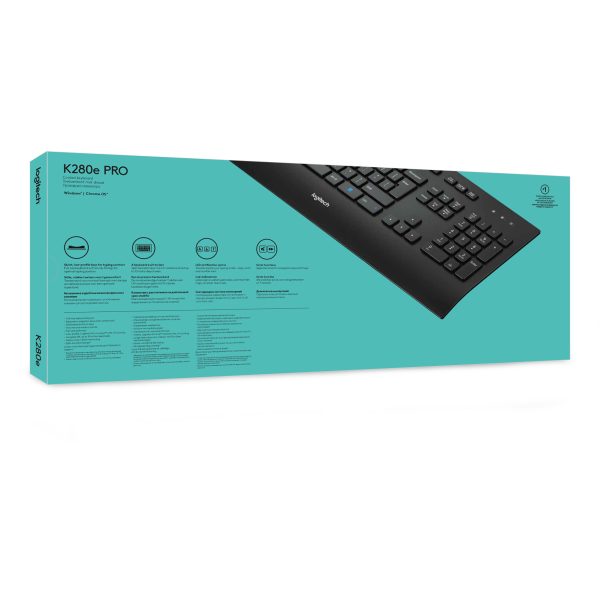 Logitech K280e - Standard - Wired - USB - AZERTY - Black - Image 9