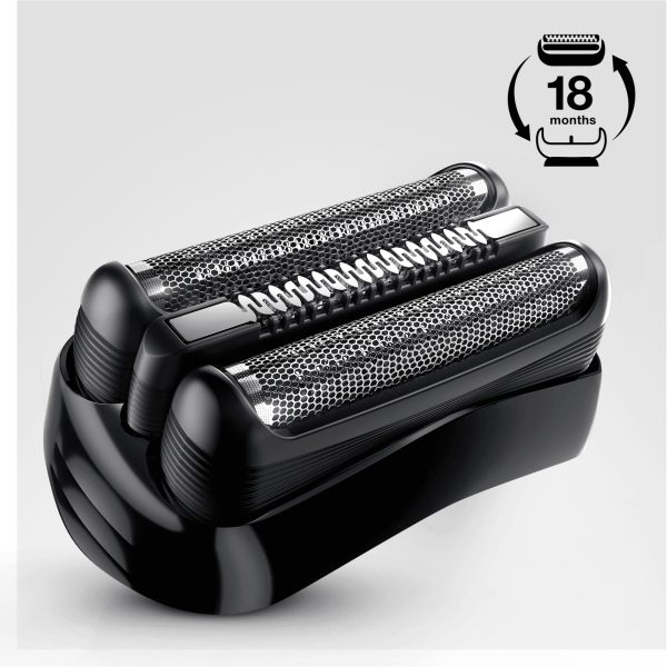Braun Series 3 21B Electric Shaver Head Replacement Cassette – Black - Black - Plastic - Metal - Germany - geschikt voor de scheerapparaten 300s - 301s - 310s - 22 mm - 80 mm - Image 3