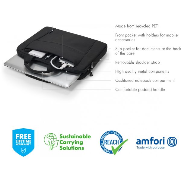 Dicota Eco Slim Case BASE - Briefcase - 31.8 cm (12.5") - Shoulder strap - 320 g - Image 7