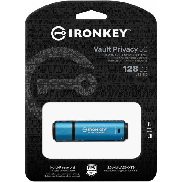 Kingston 128GB IronKey Vault Privacy 50 AES-256 Encrypted FIPS 197 - USB-Stick - Image 2