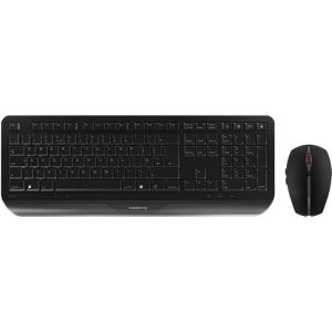 Cherry GENTIX DESKTOP Wireless Keyboard & Mouse Set - Black - USB (QWERTY - UK) - Full-size (100%) - RF Wireless - Black - Mouse included