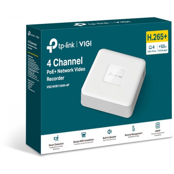 TP-LINK 4 Channel PoE Network Video Recorder - VIGI NVR1104H-4P - Server - 10,000 GB - Image 4