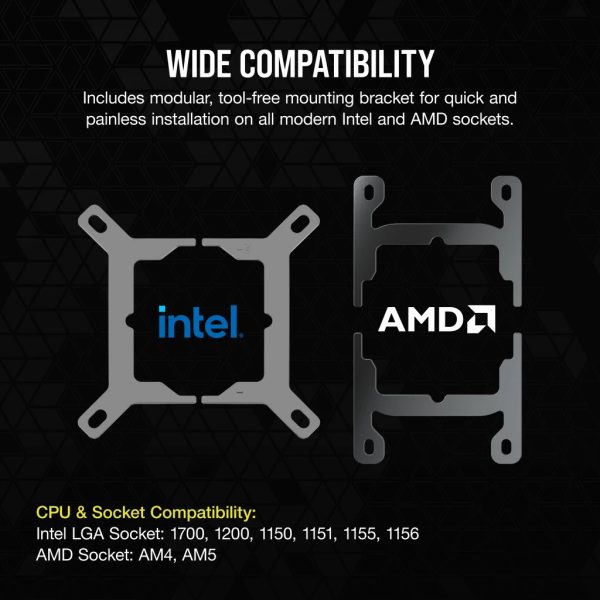 Corsair WAK Cooling iCUE Link H100i RGB AIO 240mm - Processor cooler - AMD Socket AM4 (Ryzen) - Image 5