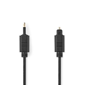 Optical Audio Cable | TosLink Male | Mini-Toslink | 1.00 m | Round | PVC | Black | Label