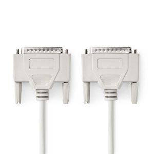 Serial Cable | D-SUB 25-Pin Male | D-SUB 25-Pin Male | Nickel Plated | 2.00 m | Round | PVC | Ivory | Label
