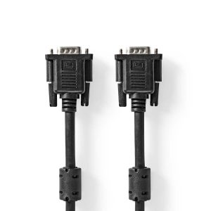 VGA Cable | VGA Male | VGA Male | Nickel Plated | Maximum resolution: 1280x768 | 2.00 m | Round | ABS | Black | Label