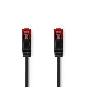CAT6 Network Cable | RJ45 Male | RJ45 Male | U/UTP | 2.00 m | Snagless | Flat | PVC | Black | Label