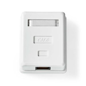 Network Wall Box | On-Wall | 1 port(s) | UTP CAT6 | Straight | Female | Gold Plated | ABS | White | Box