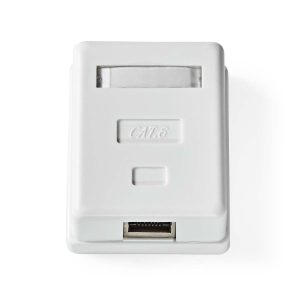 Network Wall Box | On-Wall | 1 port(s) | STP CAT6 | Straight | Female | Gold Plated | PVC | White | Box