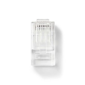 RJ45 Connector | RJ45 Pass Through | Stranded UTP CAT5 | Straight | Gold Plated | 10 pcs | PVC | Transparent | Box
