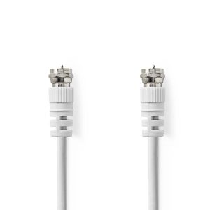 Satellite & Antenna Cable | F Male | F Male | Nickel Plated | 75 Ohm | Double Shielded | 3.00 m | Round | PVC | White | Label