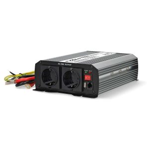 Power Inverter Modified Sine Wave | Input voltage: 24 V DC | Device power output connection(s): Type F (CEE 7/3) / USB-A | 230 V AC 50 Hz | 1000 W | Peak power output: 2000 W | Screw Terminal | Silver
