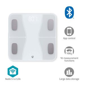 SmartLife Personal Scale | Bluetooth® | BMI / BMR / Bones / Fat / Muscles / Water / Weight | 12 | Peak load: 180 kg | Android™ / IOS | ABS / Glass | White