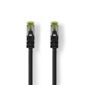 CAT7 Network Cable | S/FTP | RJ45 Male | RJ45 Male | 0.25 m | Snagless | Round | LSZH | Black | Label