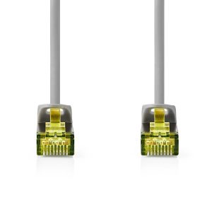 CAT7 Network Cable | S/FTP | RJ45 Male | RJ45 Male | 0.25 m | Snagless | Round | LSZH | Grey | Label