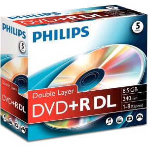 Philips DR8S8J05C DVD+R DoubleLayer  - DVD+R9 - 8.5 GB - 5 Pack Jewel Case