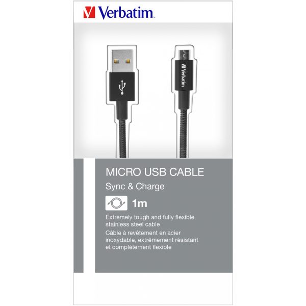 Verbatim Micro USB Sync & Charge Cable 100cm Black - Image 3
