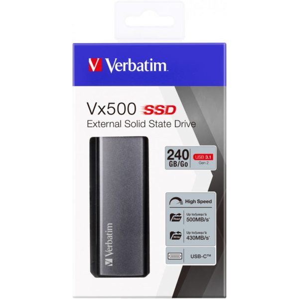 Verbatim Vx500 240GB Silver 1.8 Inch 240 GB - Solid State Disk - External USB, USB 3.0 - Image 2